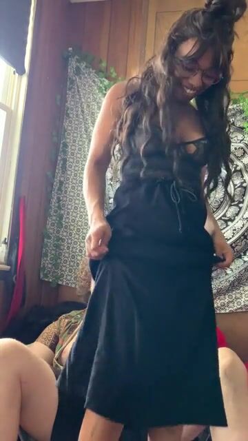 Stripping for my horny white dilf, while he smokes, is such a turn on ????????