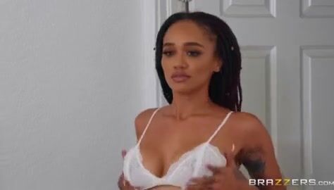 Cute Ebony Girl Gives Sister`s Boyfriend A Sneaky Blowjob