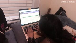 Black Chicks and White Dicks: Finishing her homework while I finish inside her ♥️♥️ #2