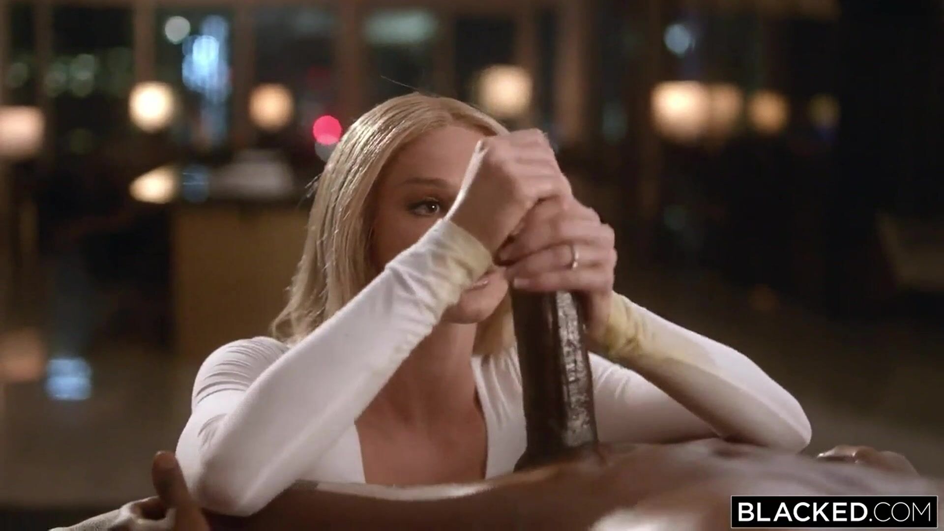 Emma Hix try to satisfy her black bull