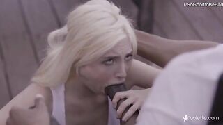 Interracial: Piper tries to throat a monster #3