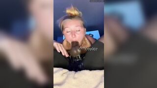 Interracial: I made a mess while getting my throat fucked ♥️♥️♥️♥️ #2