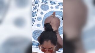 Interracial: Blowjob on a Public Beach #2