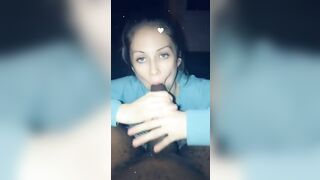 Pretty white girl sucking her man's BBC