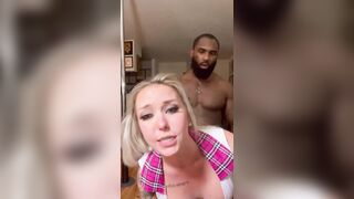 Blonde baddie takes black dick from behind