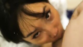 Asian Girls and White Cocks: She Takes Cum And Then Throats Herself #3