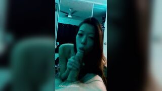 Asian Girls and White Cocks: Sloppy bj on bwc #2